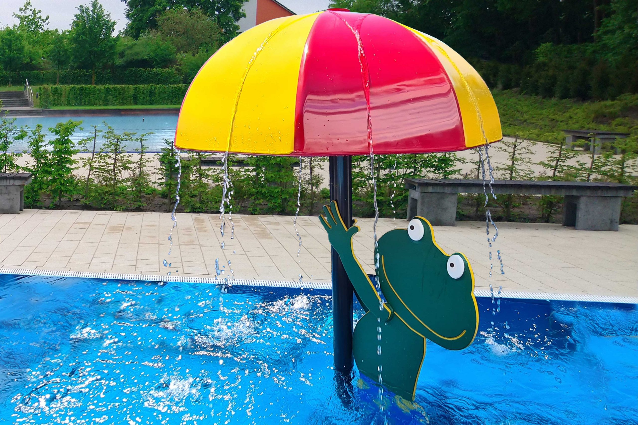 Wasserpilz als Sonnen- / Regenschirm